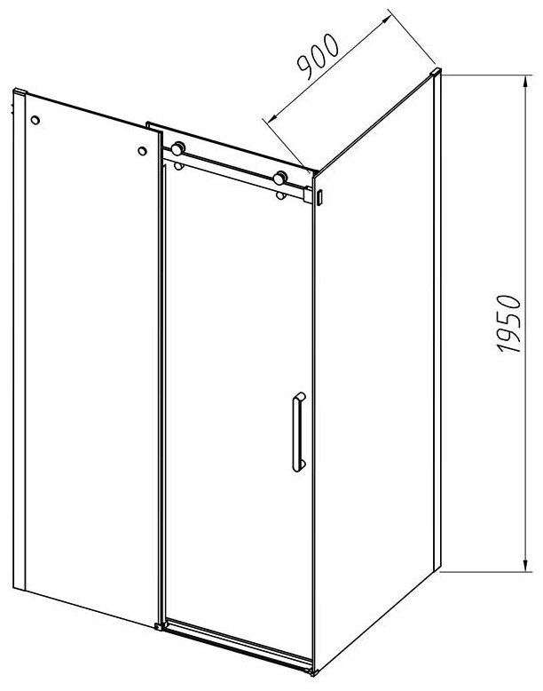Душевое ограждение KABINKA.KZ двухстенное Como-N VSR-4CN9013CL, 900х1950 мм купить,NaN