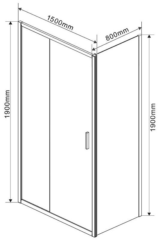 Душевое ограждение KABINKA.KZ двухстенное VSR-1G8015CLG, 1500х1900 мм
