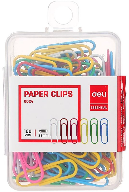 Скрепки DELI 292-0024, 100 шт, 29 мм купить,NaN