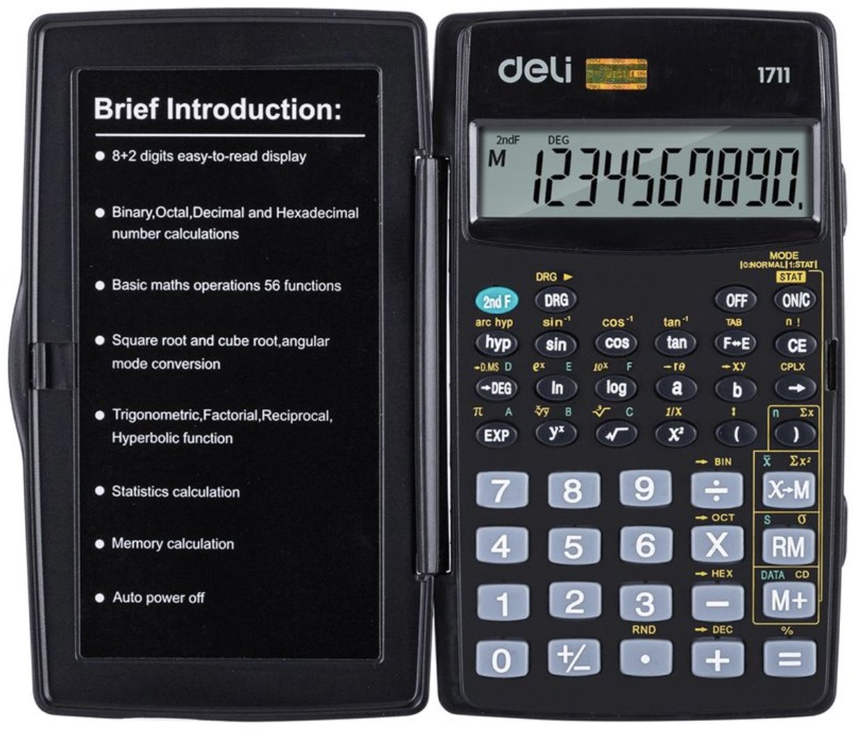 DELI 1711, 8-разрядный, черный