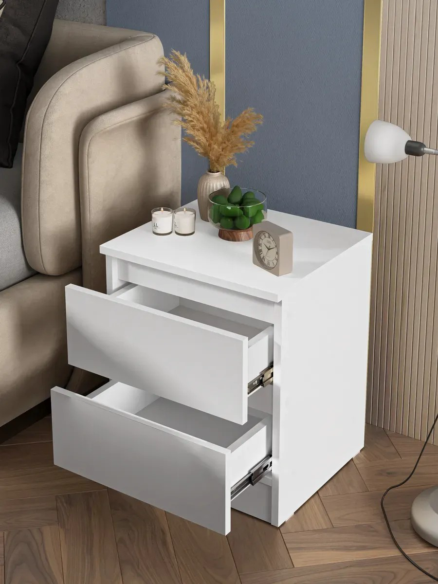 Тумба прикроватная MassLite BHK12345 белая купить,NaN