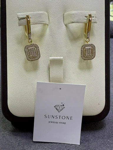 Серьги Sunstone S914 3гр золото 585