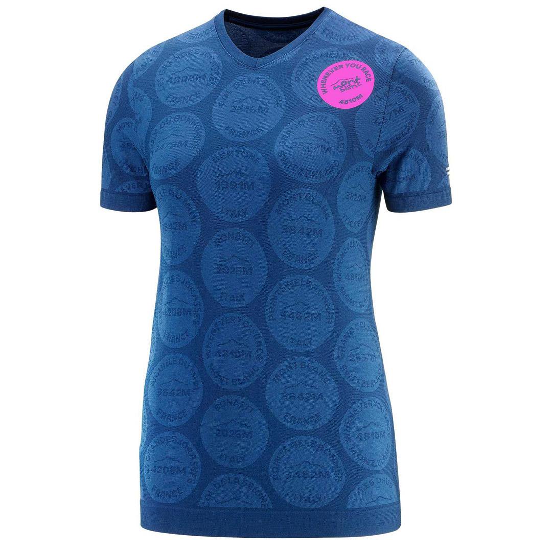 Футболка женская Compressport Badges Mont Blanc 2020 AW00010L синяя XS купить,NaN