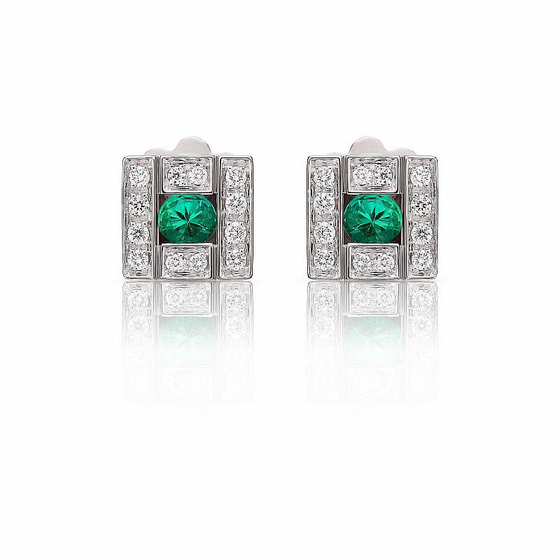 Серьги Damiani 13727 д 3,88гр 0,13ct 0,21ct. купить,NaN