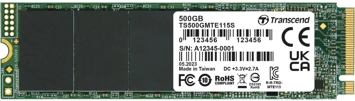 SSD накопитель Transcend TS500GMTE115S 500Gb