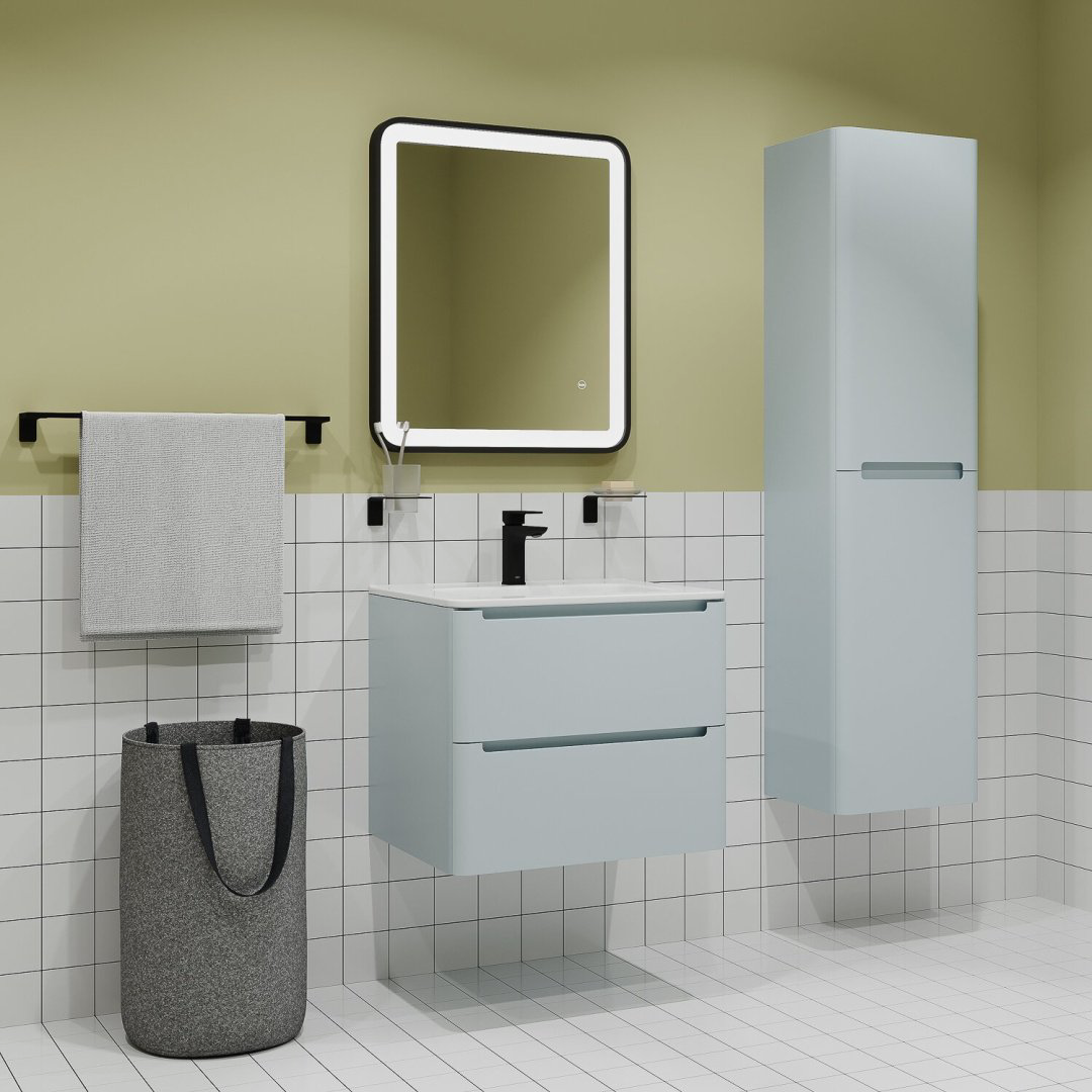 Шкаф навесной Iddis EDI40B0i97 40x30x150см голубой купить,NaN