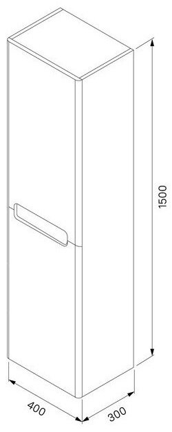 Шкаф навесной Iddis EDI40B0i97 40x30x150см голубой купить,NaN