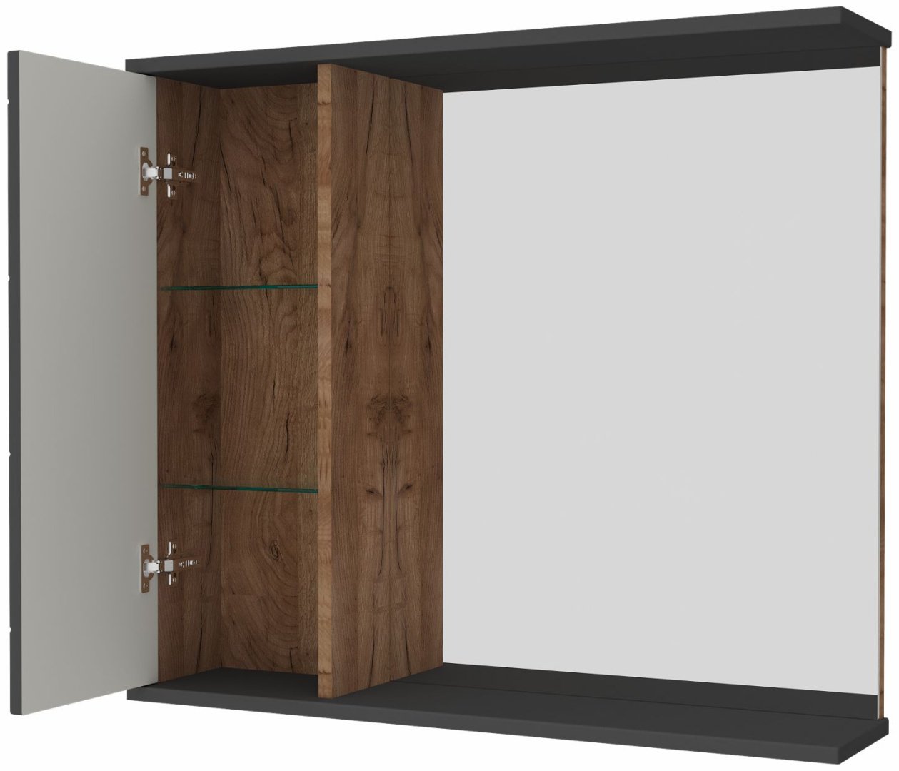 Шкаф зеркальный навесной AVK ШН 1 дверь &#43;зеркало Мира, 100x17.5x70 см, серый, коричневый