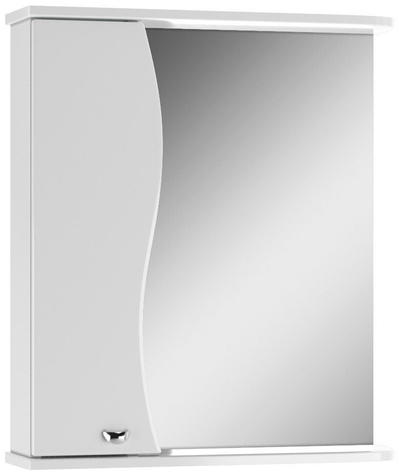 Шкаф зеркальный навесной KABINKA.KZ Волна 60 левый, 61.6x15.5x70 см, белый
