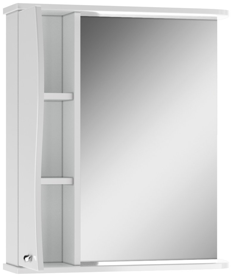 Шкаф зеркальный навесной KABINKA.KZ Волна 60 левый, 61.6x15.5x70 см, белый