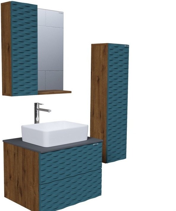 KABINKA.KZ &#34;АЛЬБА-65 см&#34;, 65x17x75 см, коричневый, бирюзовый