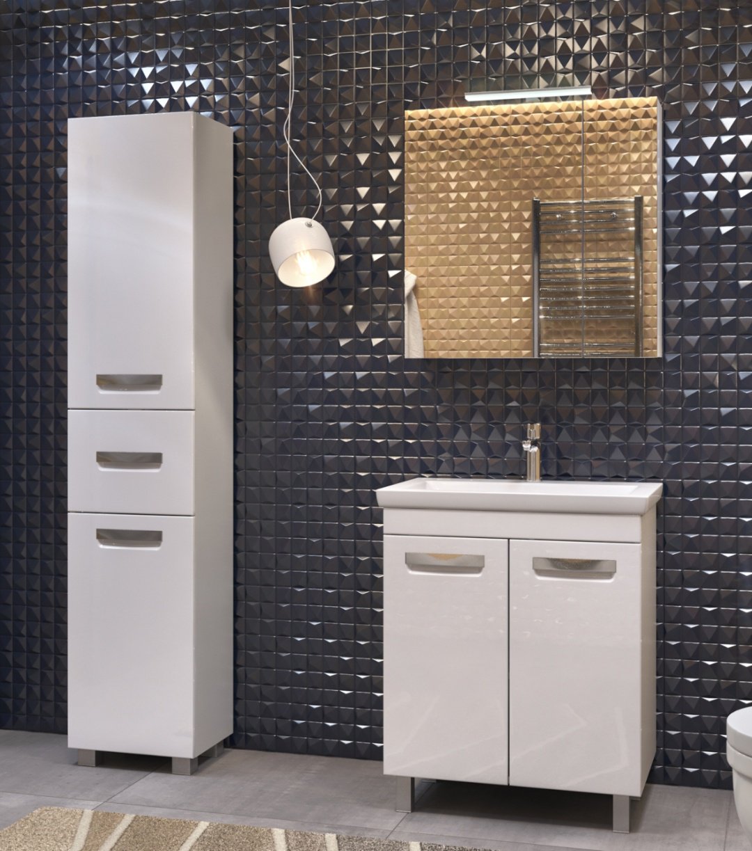 Шкаф-пенал напольный KABINKA.KZ Plaza 400, 40x29x188 см, белый