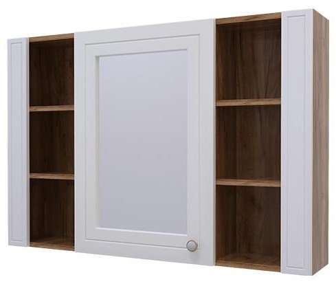 Шкаф навесной AVK Катрин, 90x17.5x70 см, белый, коричневый
