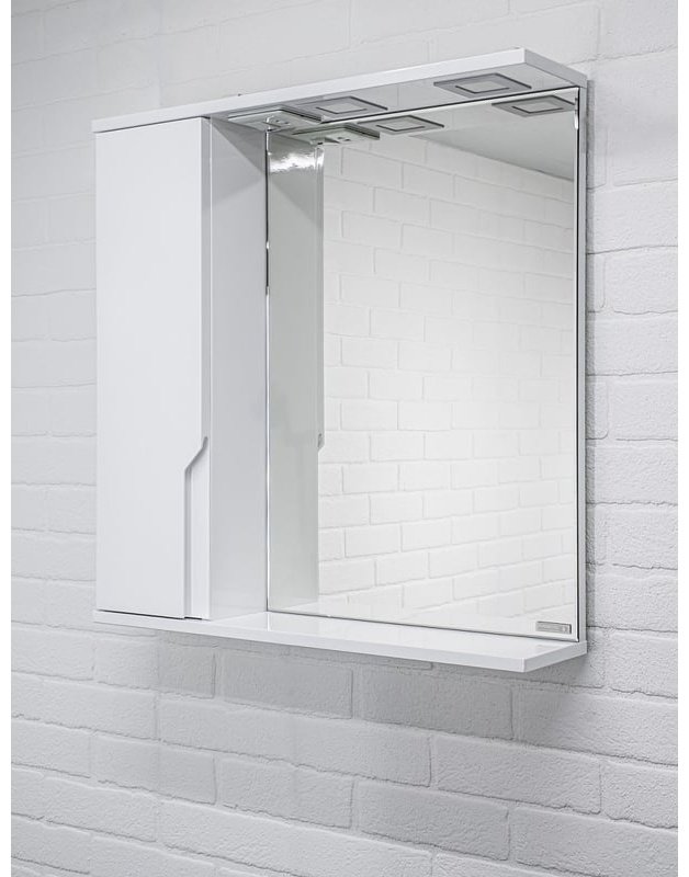 Шкаф зеркальный навесной KABINKA.KZ DO1906HZ, 65.4x15.3x67.4 см, белый