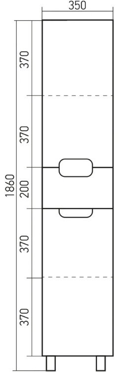 Шкаф-пенал напольный Mixline ПРОМЕТЕЙ-35, 35x32x186 см, белый