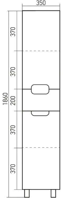Шкаф-пенал напольный Mixline ПРОМЕТЕЙ-35, 35x32x186 см, белый купить,NaN