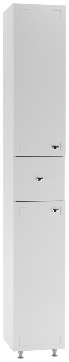 Шкаф-пенал напольный KABINKA.KZ 30 Классик с верхним ящиком В1 левый, 30x31.6x200 см, белый