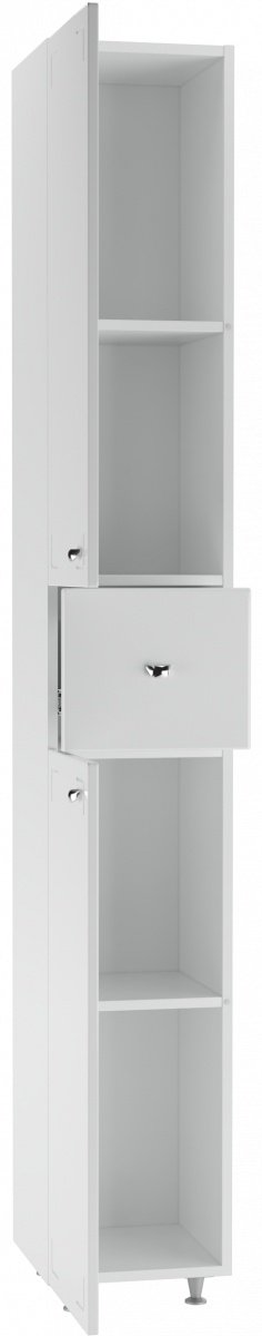 Шкаф-пенал напольный KABINKA.KZ 30 Классик с верхним ящиком В1 левый, 30x31.6x200 см, белый