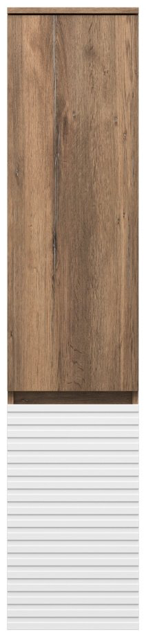 Шкаф-пенал навесной Brevita DAK-050350-19/01П, 35x34x165 см, коричневый, белый купить,NaN