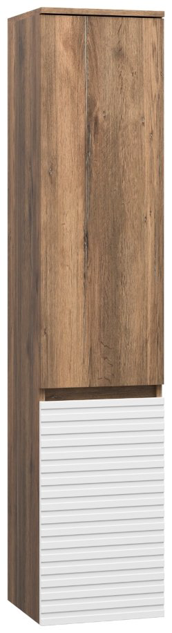 Шкаф-пенал навесной Brevita DAK-050350-19/01П, 35x34x165 см, коричневый, белый купить,NaN