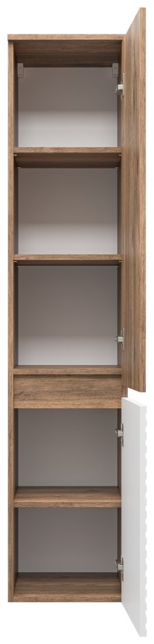 Шкаф-пенал навесной Brevita DAK-050350-19/01П, 35x34x165 см, коричневый, белый купить,NaN