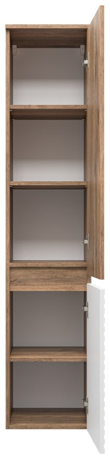 Шкаф-пенал навесной Brevita DAK-050350-19/01П, 35x34x165 см, коричневый, белый купить,NaN
