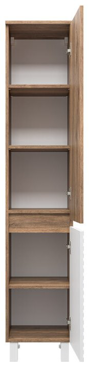 Шкаф-пенал навесной Brevita DAK-050350-19/01П, 35x34x165 см, коричневый, белый купить,NaN