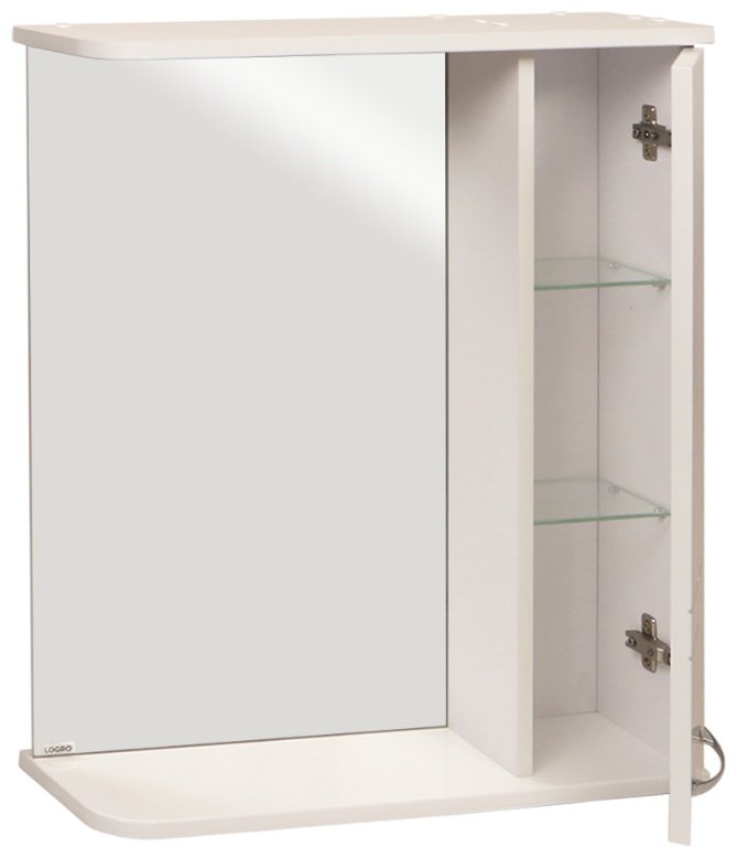 Шкаф зеркальный навесной KABINKA.KZ Аттика ECO, 60x15x70 см, белый