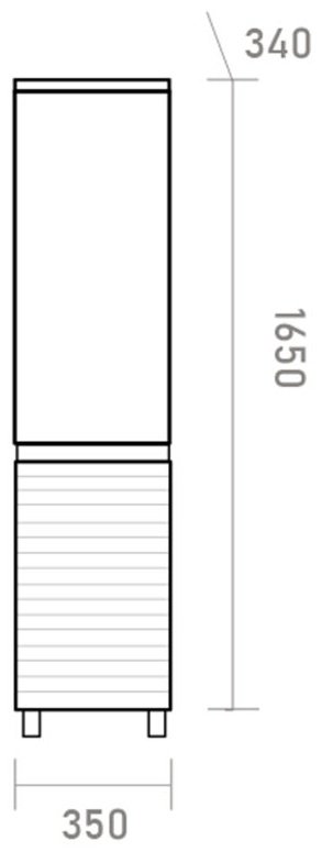 Шкаф-пенал навесной Brevita DAK-050350-19/01П, 35x34x165 см, коричневый, белый купить,NaN
