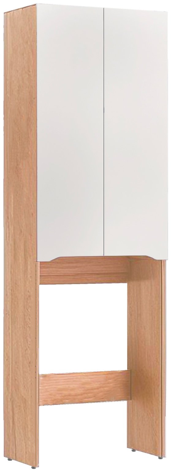 Шкаф-пенал над стиральной машиной KABINKA.KZ Grani 640, 64x35.9x199 см, белый, коричневый