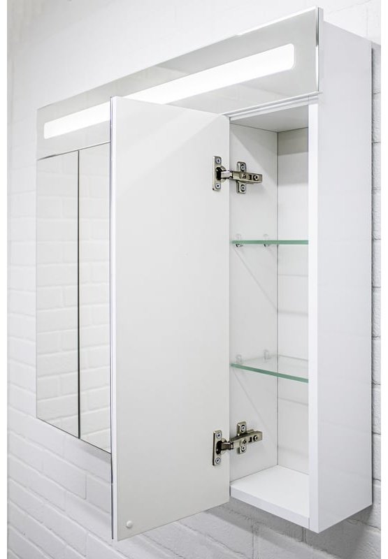 Шкаф зеркальный навесной KABINKA.KZ DV8013HZ, 107.2x14.8x72 см, белый