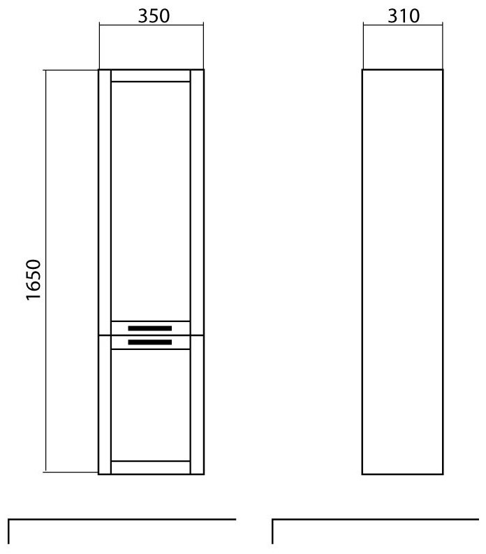 Аква Родос INARI, 35x31x165 см, белый