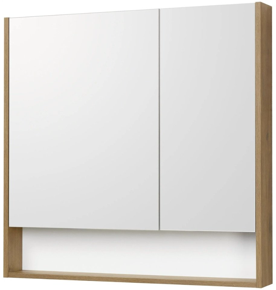 Шкаф навесной Акватон Сканди 90, 85x13x85 см, белый, коричневый купить,NaN