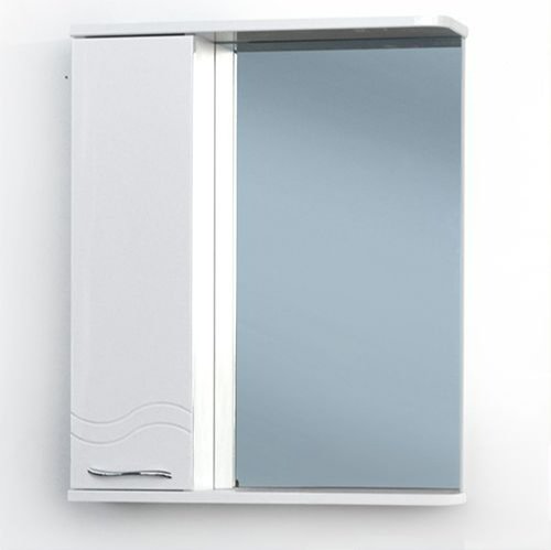 Шкаф зеркальный навесной KABINKA.KZ Волна ECO, 55x15x70 см, белый