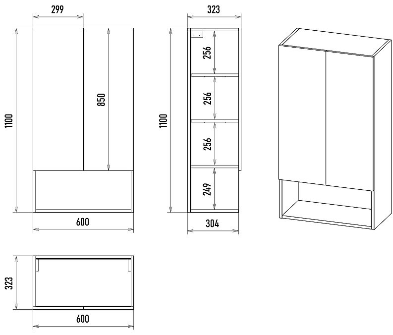 Шкаф навесной Brevita VEG-08060-031 60x30.4x110см светло-коричневый купить,NaN