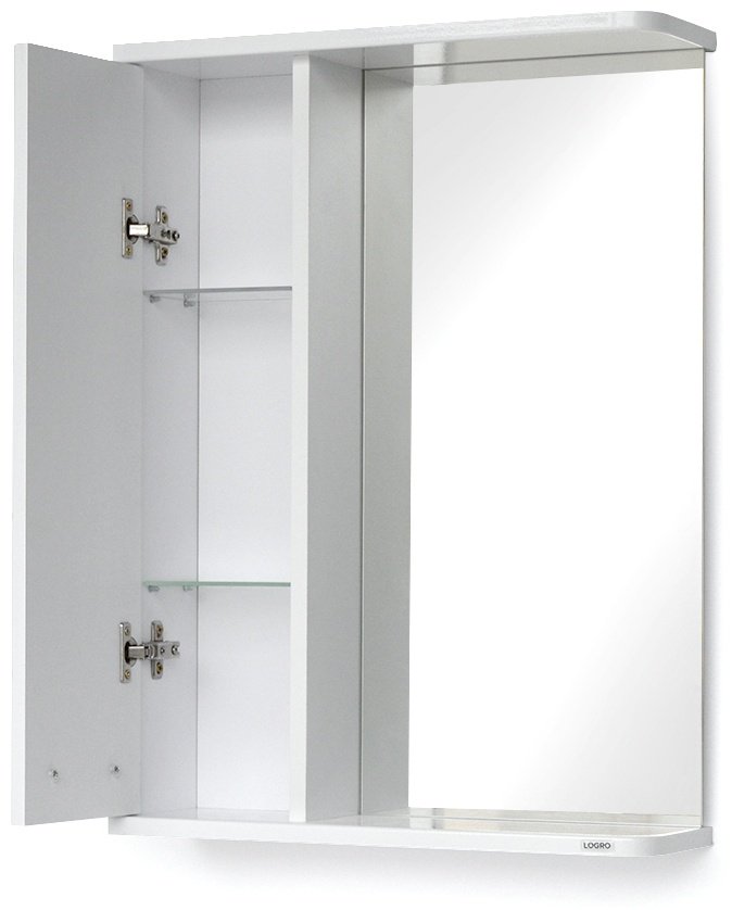 Шкаф зеркальный навесной KABINKA.KZ Волна ECO, 55x15x70 см, белый