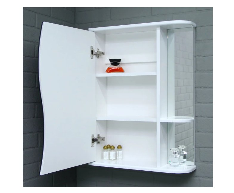 Шкаф зеркальный навесной Kabinka.kz Айсберг K0000228440 51.6x15.7x70см белый купить,NaN