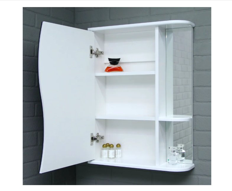 Шкаф зеркальный навесной Kabinka.kz Айсберг K0000228440 51.6x15.7x70см белый купить,NaN