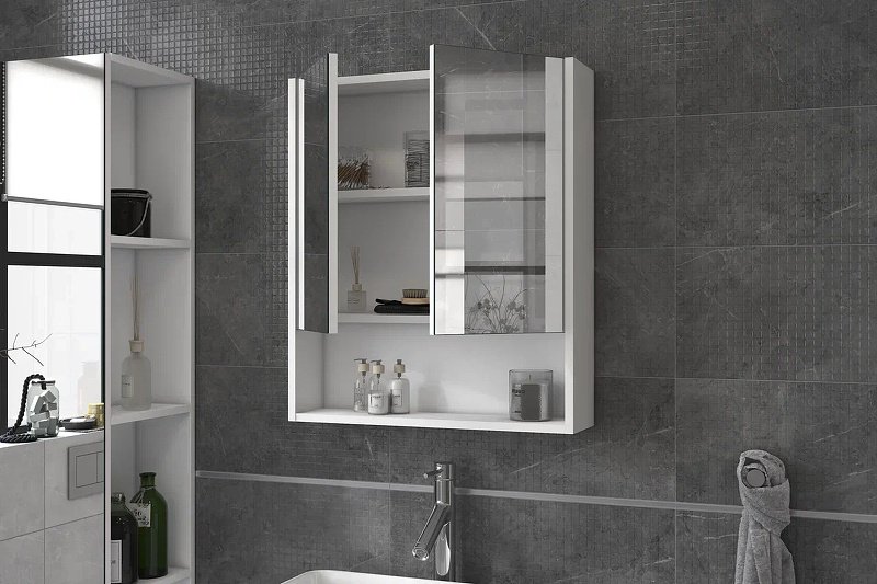 Шкаф зеркальный навесной KABINKA.KZ Urban 600 VIGO, 60x15.4x70 см, белый