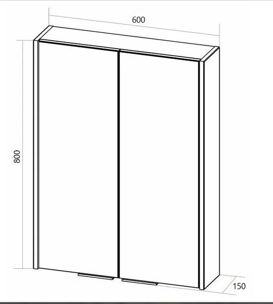 Шкаф навесной 1Marka Gaula, 60x15x80 см, черный купить,NaN