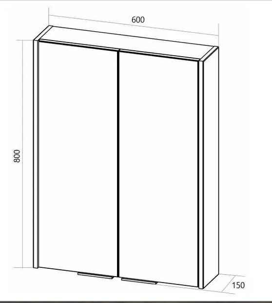 Шкаф навесной 1Marka Gaula, 60x15x80 см, черный купить,NaN