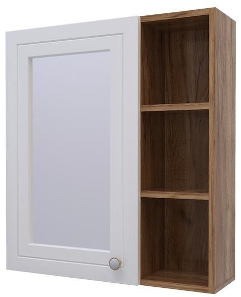 Шкаф навесной AVK Катрин, 60x17.5x70 см, белый, коричневый