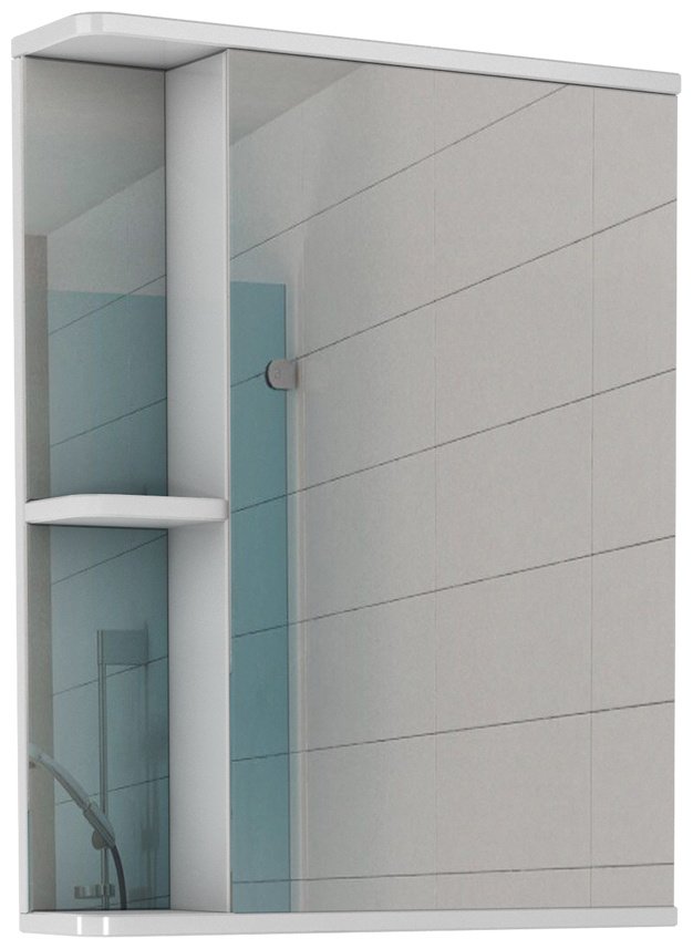 Шкаф зеркальный навесной Домино Норма-1, 56.5x15.7x70 см, белый