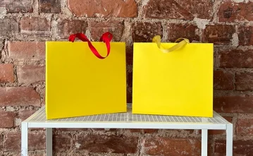 Подарочный пакет Wrappingstudio 25х23 см бумага 1 шт желтый купить,NaN