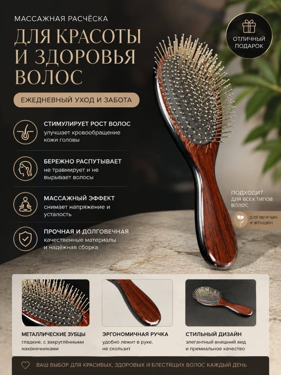 Массажная расческа 23 см купить,NaN