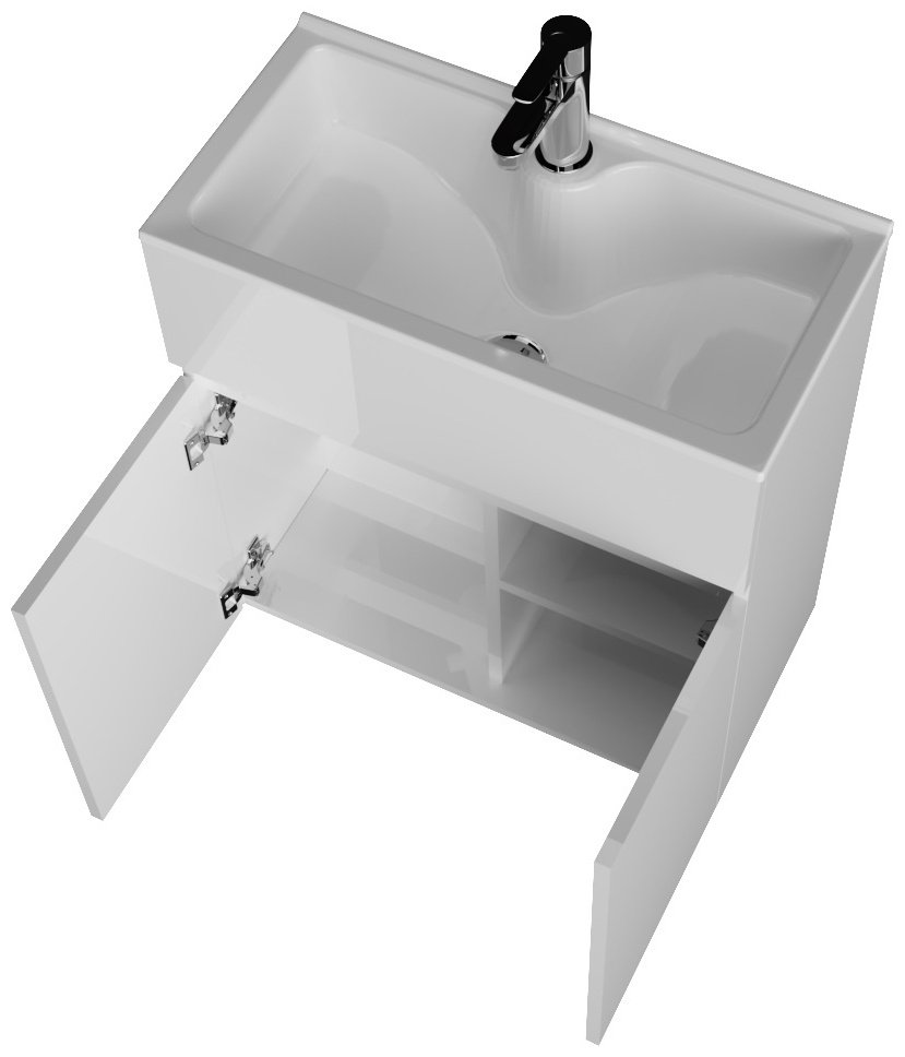 Тумба с раковиной MarkaOne K0000033604 Mira 60Н 60x30x85см белый глянец купить,NaN