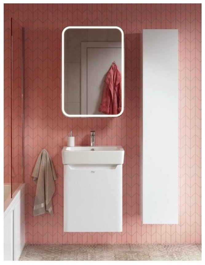 Шкаф зеркальный навесной KABINKA.KZ Lana, 55x13.5x80 см, белый