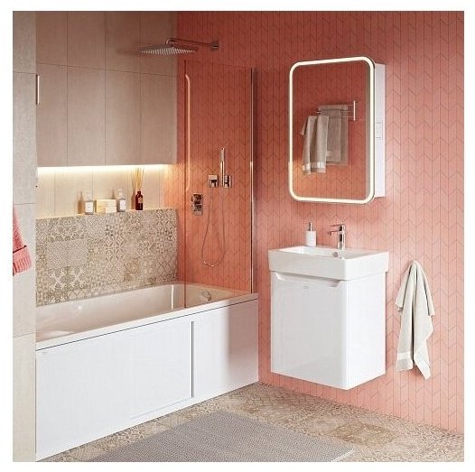 Шкаф зеркальный навесной KABINKA.KZ Lana, 55x13.5x80 см, белый