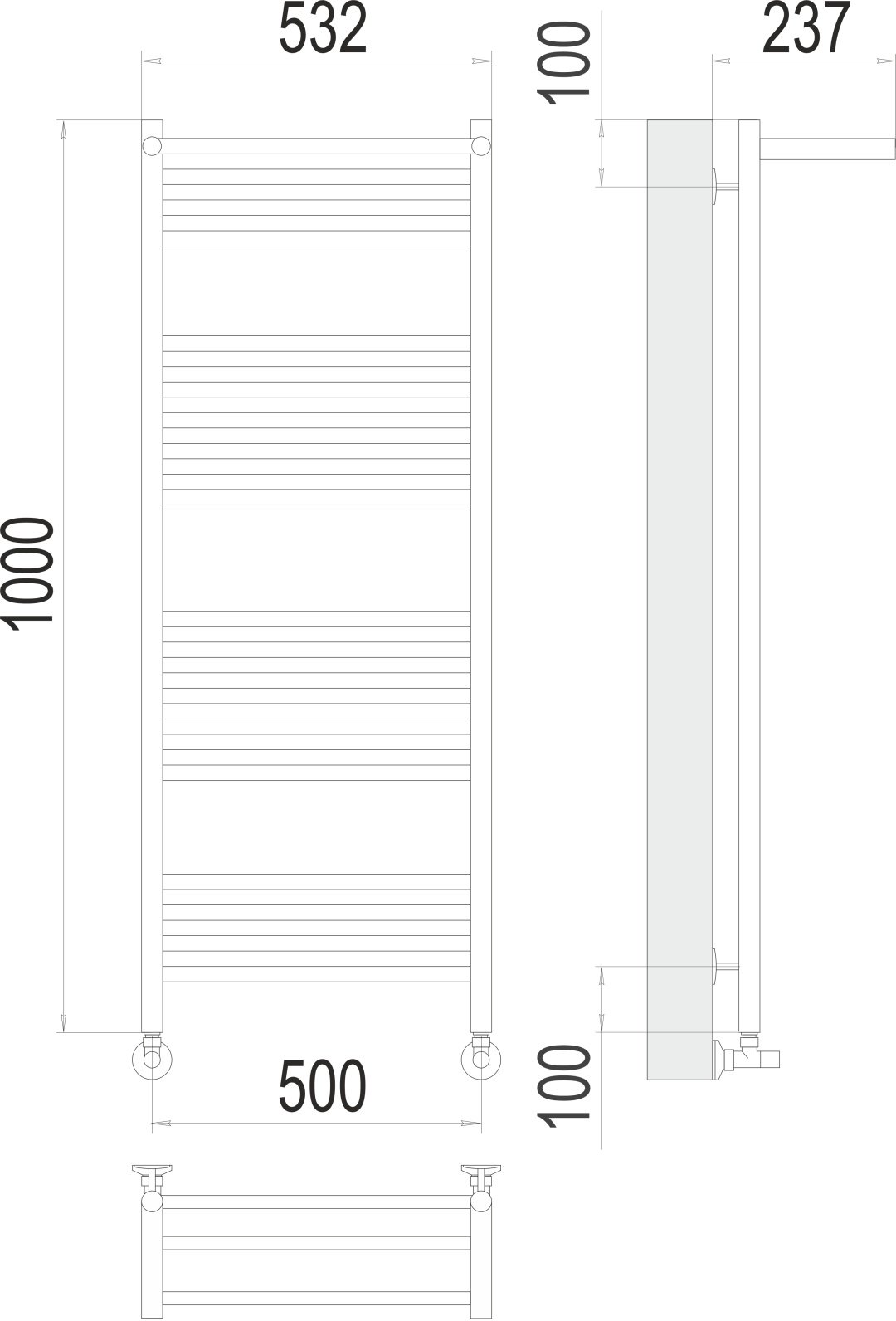 Полотенцесушитель TERMINUS водяной Аврора с/п П20, лесенка 50x100 см купить,NaN