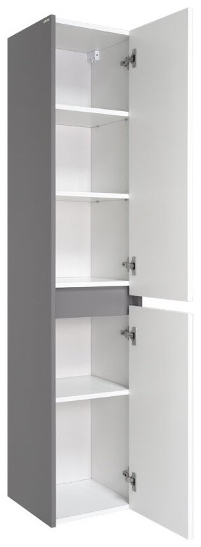 Шкаф-пенал навесной Brevita BAL-05035-48-2П, 35x34x163 см, белый, серый